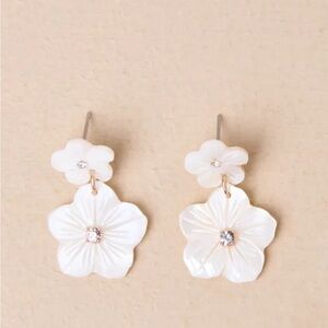 Lulus White Floral Earrings